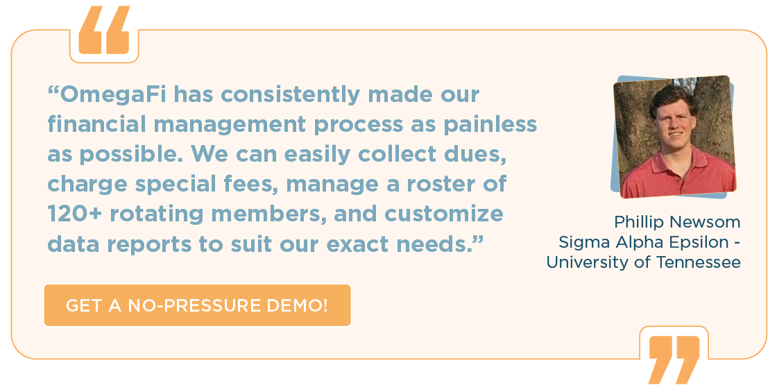 Click here to get a demo of OmegaFi, the top fraternity finance management platform.